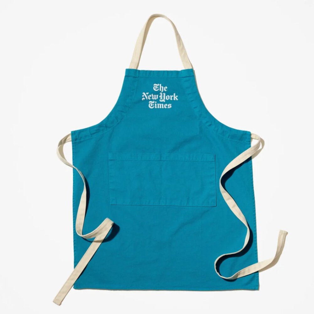 New York Times apron in teal